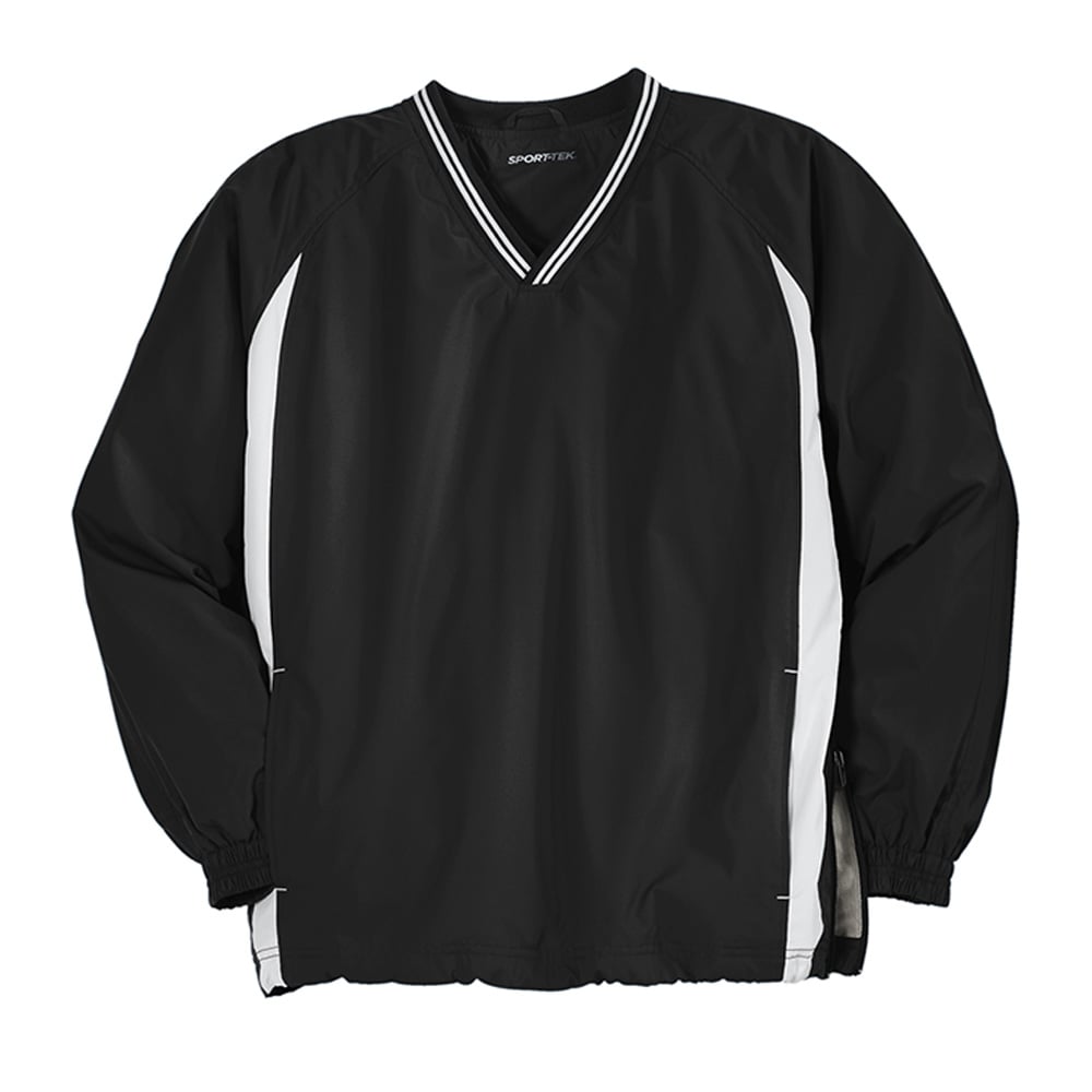 Sport - Tek JST62 Colorblock V - Neck Wind Shirt with Tipped Collar - Gorvex.com