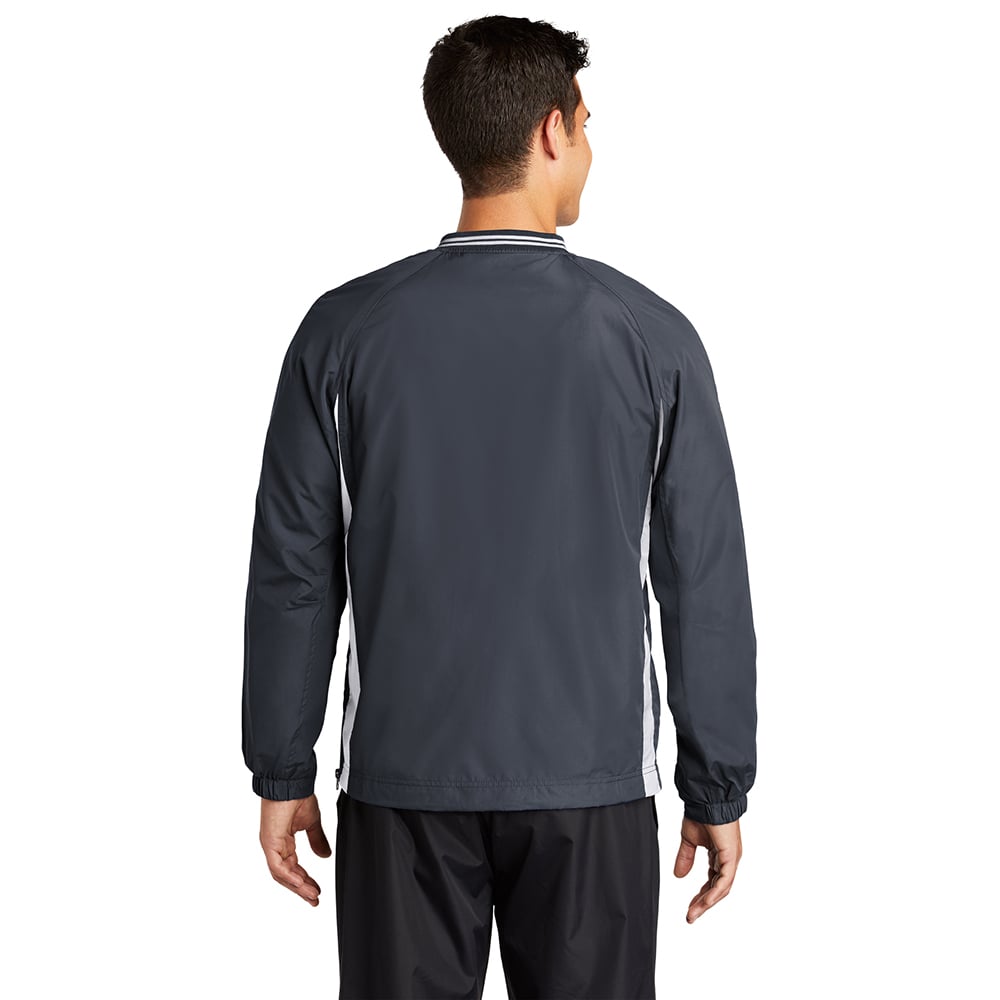 Sport - Tek JST62 Colorblock V - Neck Wind Shirt with Tipped Collar - Gorvex.com