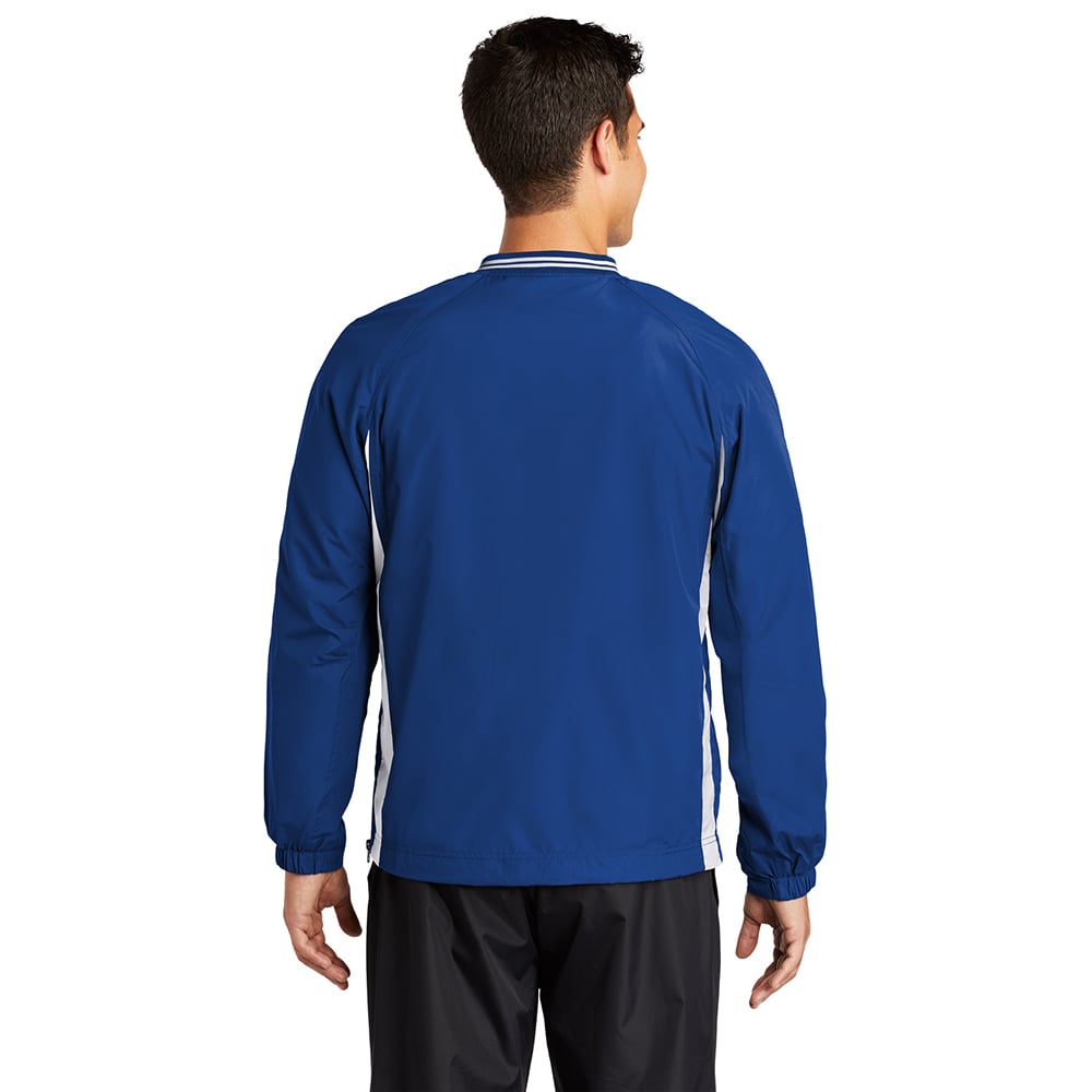 Sport - Tek JST62 Colorblock V - Neck Wind Shirt with Tipped Collar - Gorvex.com