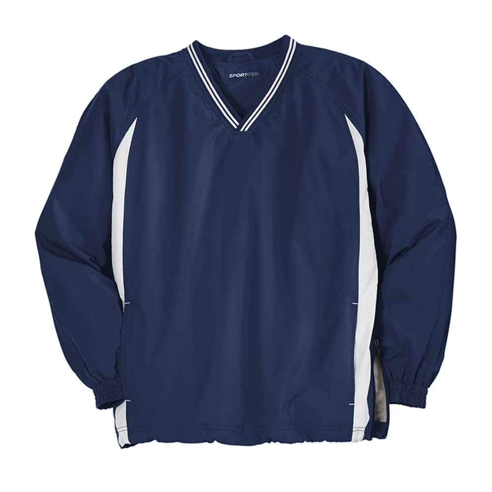 Sport - Tek JST62 Colorblock V - Neck Wind Shirt with Tipped Collar - Gorvex.com