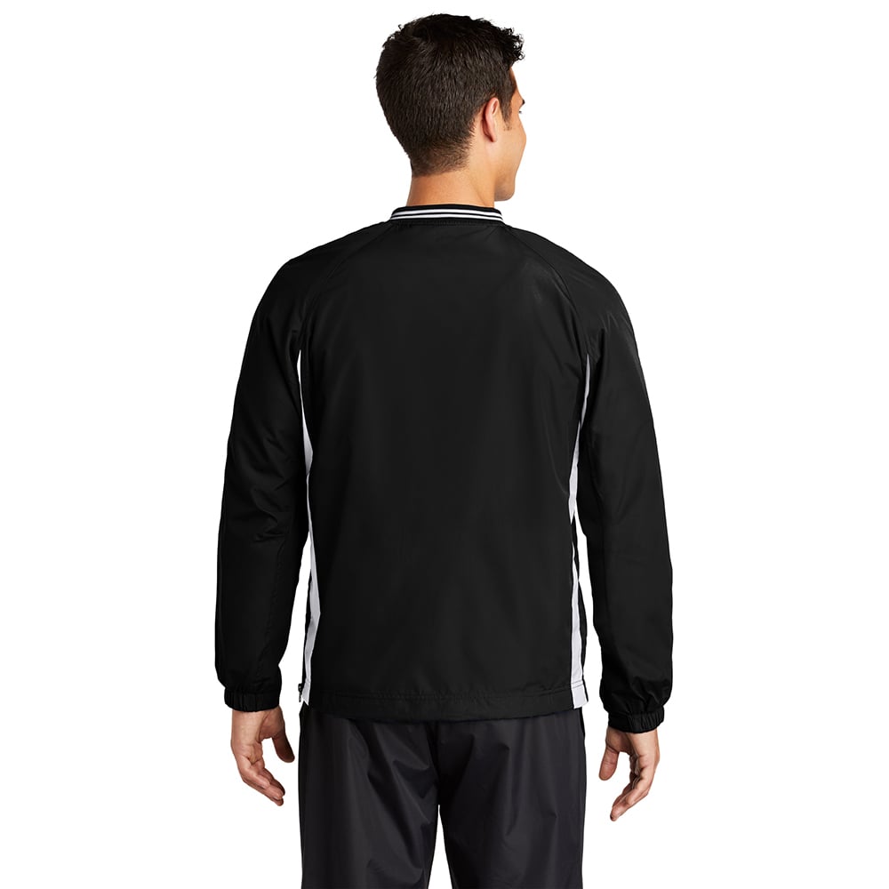 Sport - Tek JST62 Colorblock V - Neck Wind Shirt with Tipped Collar - Gorvex.com