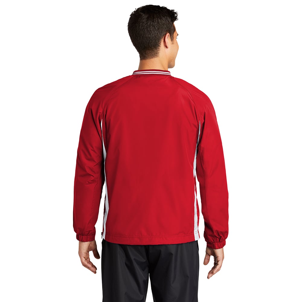 Sport - Tek JST62 Colorblock V - Neck Wind Shirt with Tipped Collar - Gorvex.com