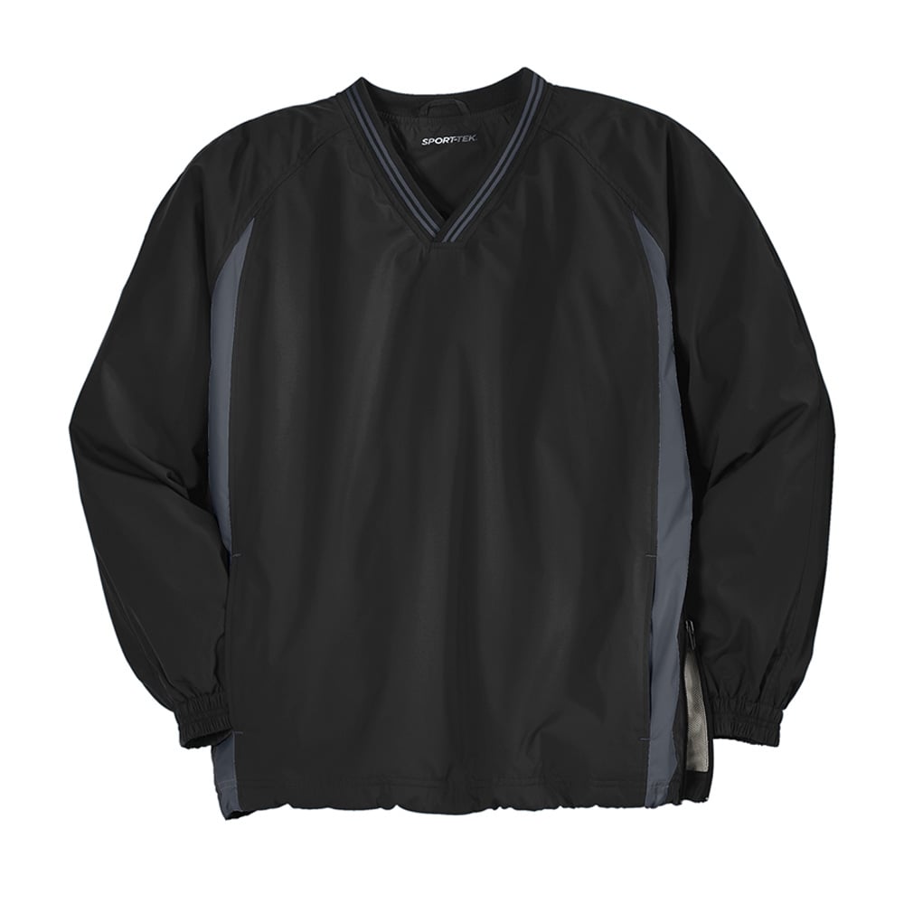 Sport - Tek JST62 Colorblock V - Neck Wind Shirt with Tipped Collar - Gorvex.com