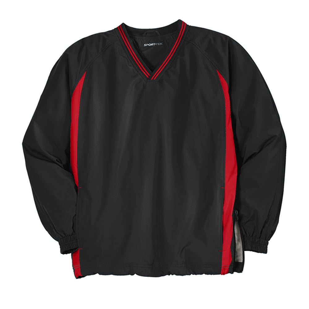 Sport - Tek JST62 Colorblock V - Neck Wind Shirt with Tipped Collar - Gorvex.com