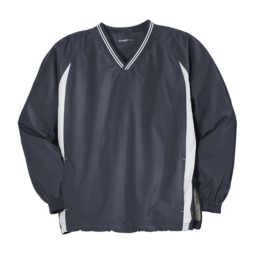 Sport - Tek JST62 Colorblock V - Neck Wind Shirt with Tipped Collar - Gorvex.com