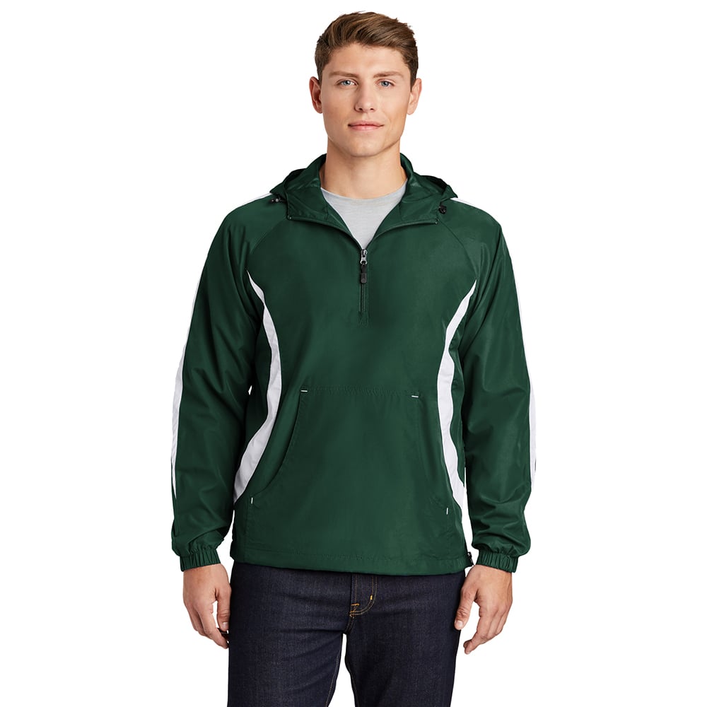 Sport - Tek JST63 Colorblock Half - Zip Anorak with Hood - Gorvex.com