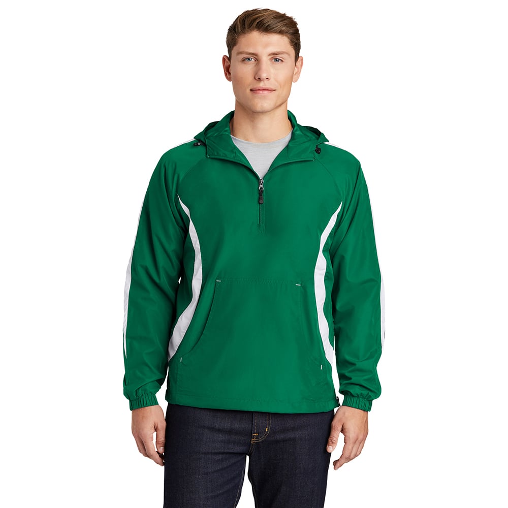 Sport - Tek JST63 Colorblock Half - Zip Anorak with Hood - Gorvex.com