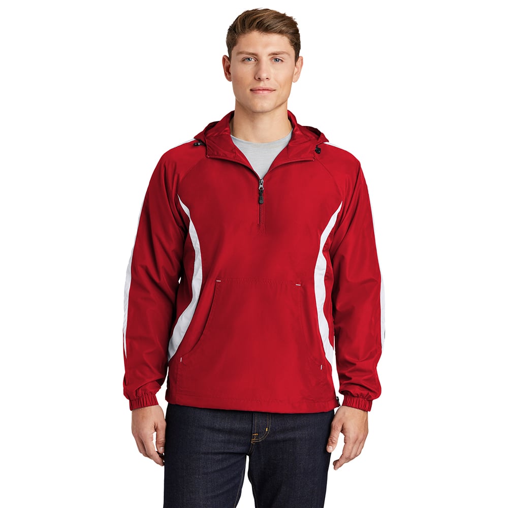 Sport - Tek JST63 Colorblock Half - Zip Anorak with Hood - Gorvex.com