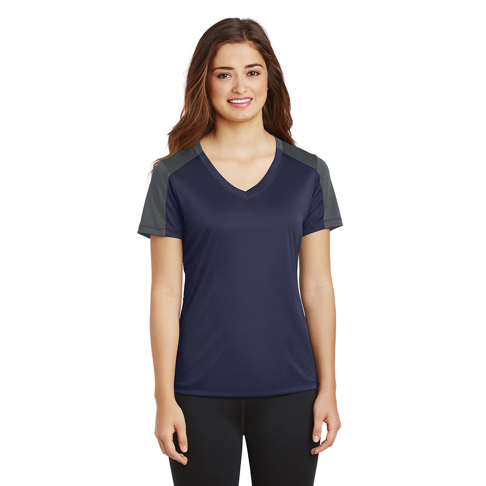Sport - Tek LST354 PosiCharge Women's Contrast Sleeve Competitor Tee - Gorvex.com