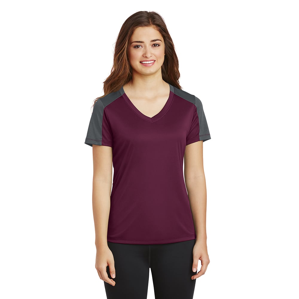 Sport - Tek LST354 PosiCharge Women's Contrast Sleeve Competitor Tee - Gorvex.com