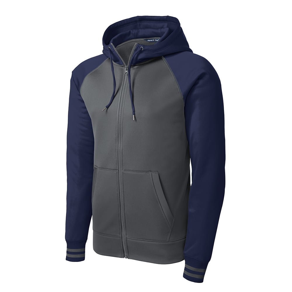 Sport - Tek ST236 Sport - Wick Colorblock Full - Zip Fleece Hooded Jacket - Gorvex.com