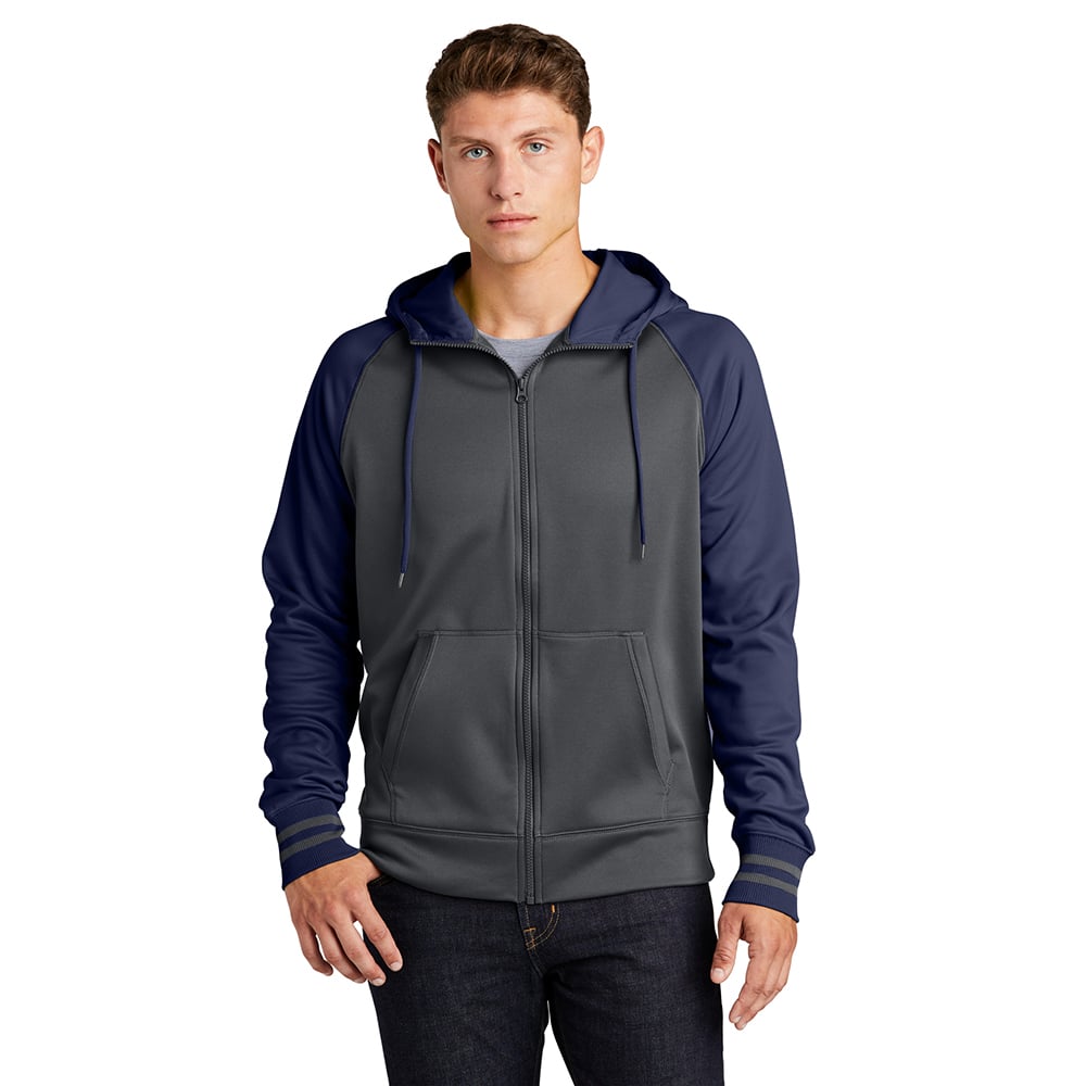 Sport - Tek ST236 Sport - Wick Colorblock Full - Zip Fleece Hooded Jacket - Gorvex.com