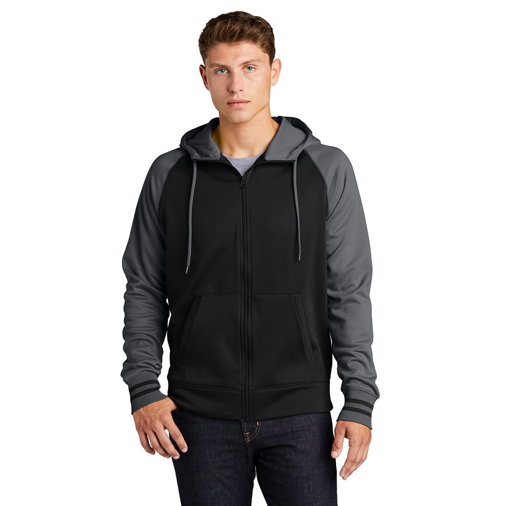 Sport - Tek ST236 Sport - Wick Colorblock Full - Zip Fleece Hooded Jacket - Gorvex.com