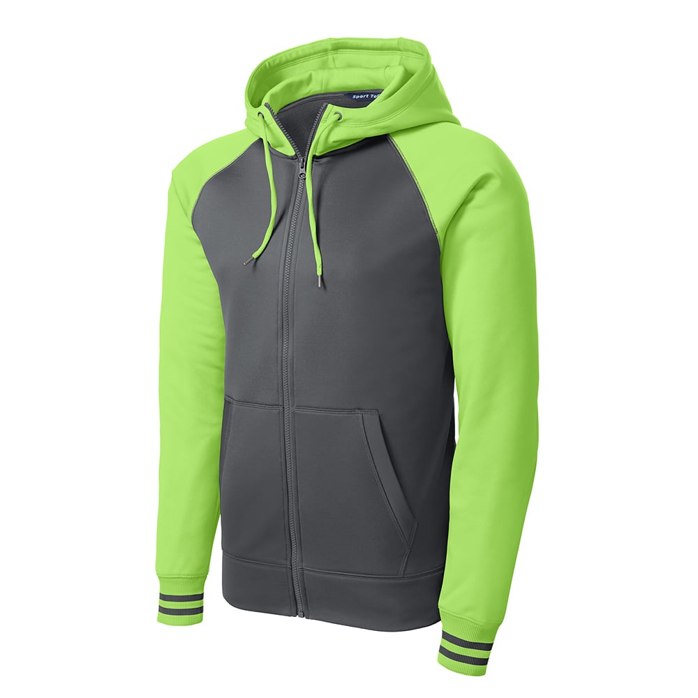 Sport - Tek ST236 Sport - Wick Colorblock Full - Zip Fleece Hooded Jacket - Gorvex.com
