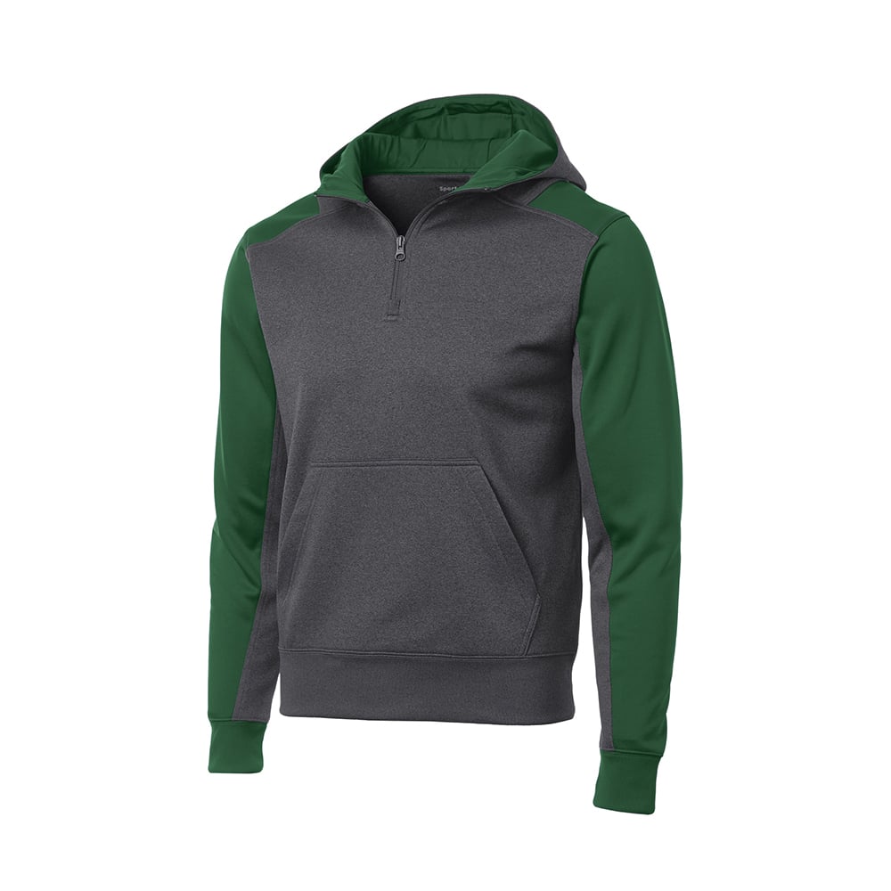 Sport - Tek ST249 Tech Fleece 1/4 - Zip Colorblock Sweatshirt with Hood - Gorvex.com
