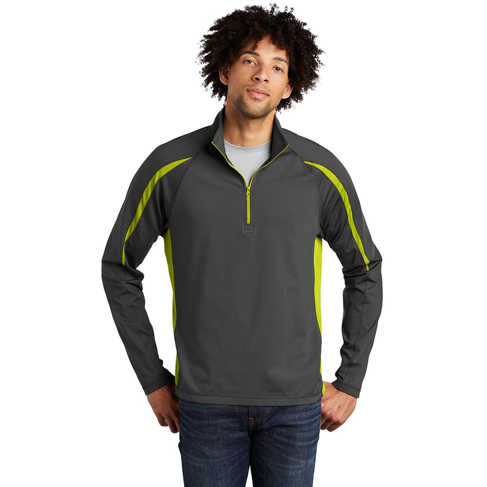 Sport - Tek ST851 Sport - Wick Stretch Half - Zip Colorblock Pullover - Gorvex.com
