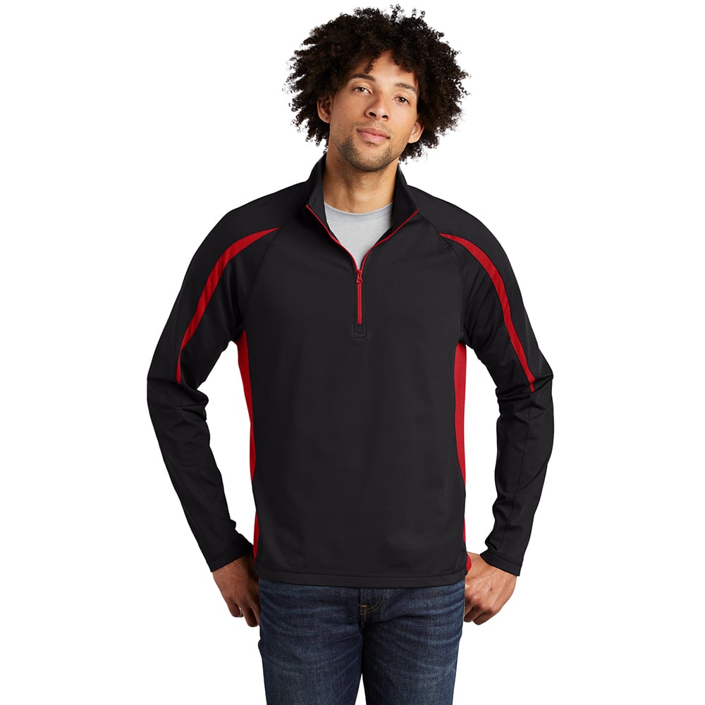 Sport - Tek ST851 Sport - Wick Stretch Half - Zip Colorblock Pullover - Gorvex.com