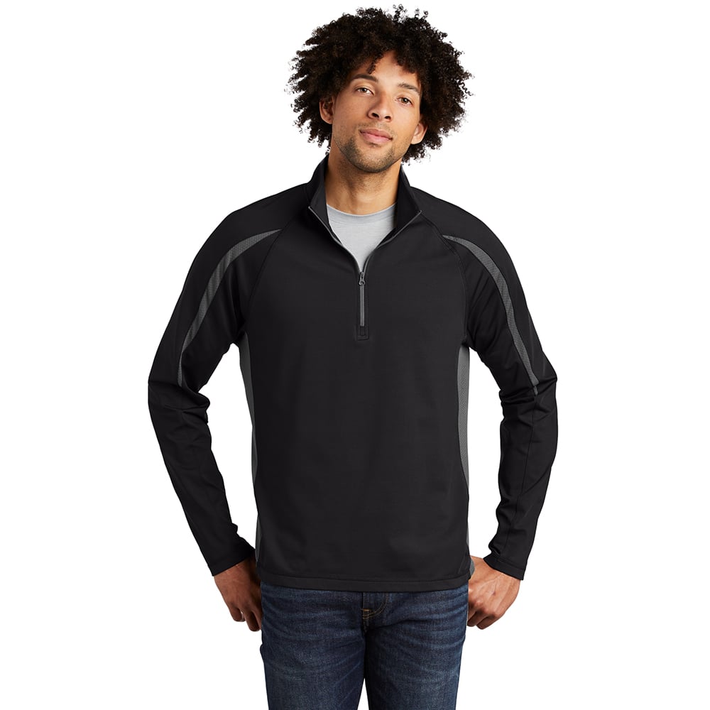 Sport - Tek ST851 Sport - Wick Stretch Half - Zip Colorblock Pullover - Gorvex.com