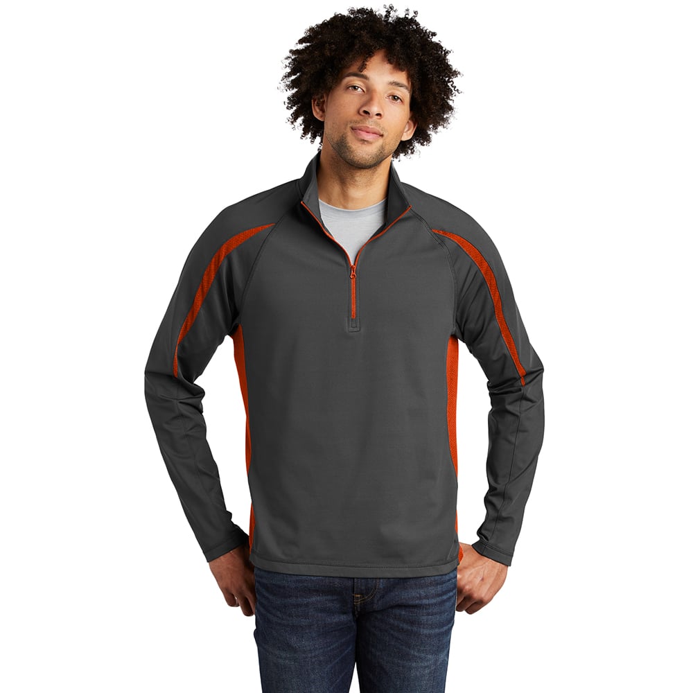 Sport - Tek ST851 Sport - Wick Stretch Half - Zip Colorblock Pullover - Gorvex.com