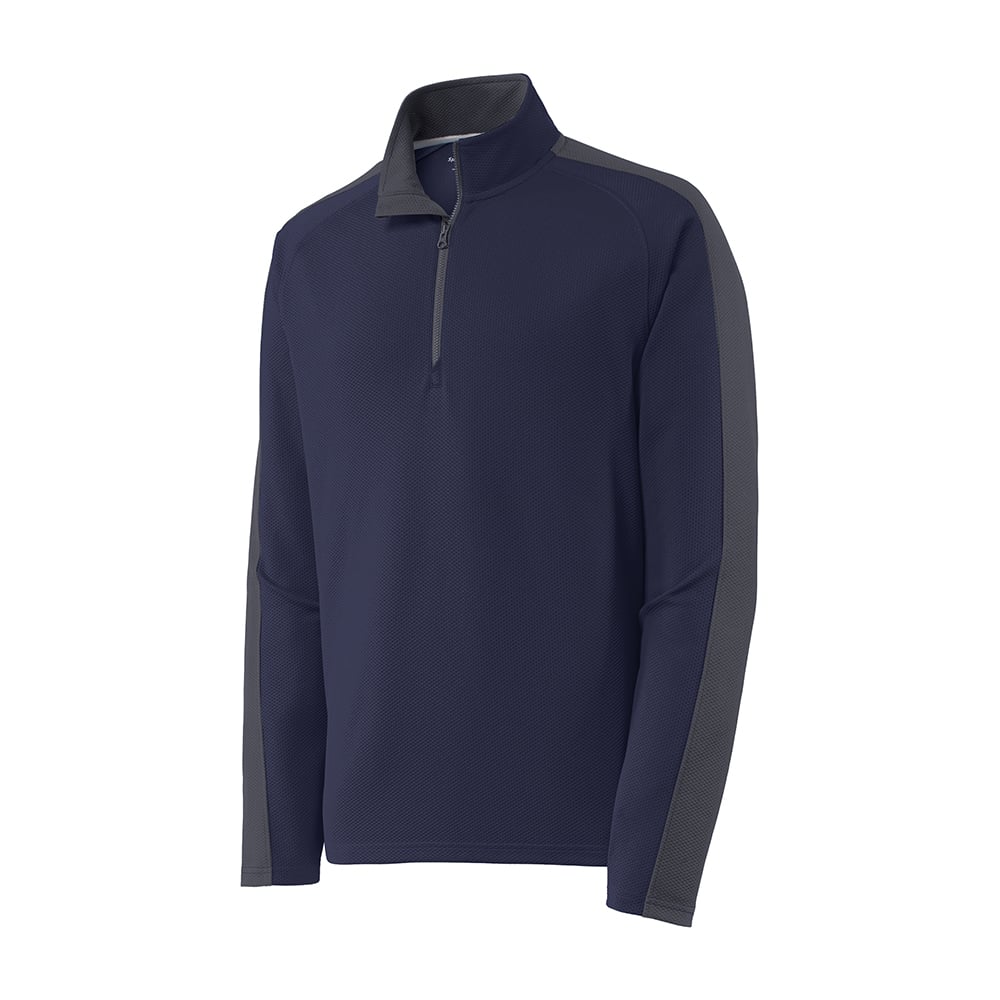 Sport - Tek ST861 Sport - Wick Textured Colorblock Quarter - Zip Pullover - Gorvex.com