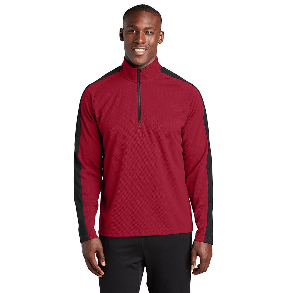 Sport - Tek ST861 Sport - Wick Textured Colorblock Quarter - Zip Pullover - Gorvex.com