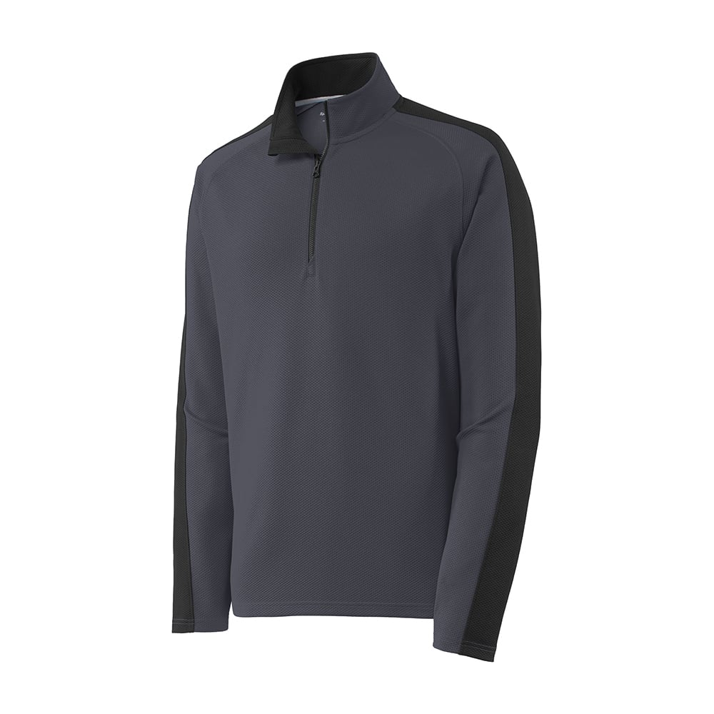 Sport - Tek ST861 Sport - Wick Textured Colorblock Quarter - Zip Pullover - Gorvex.com