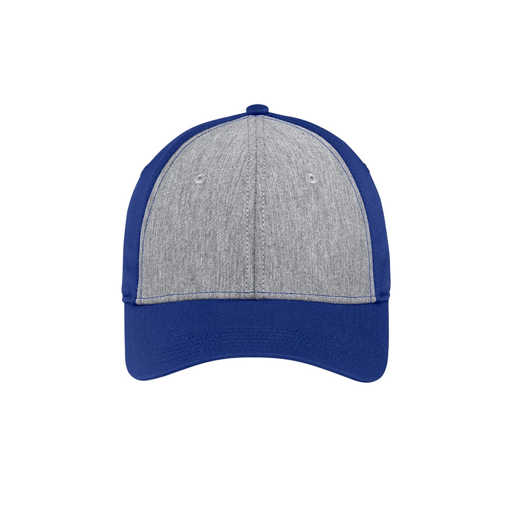 Sport - Tek STC18 Heathered Jersey Front Structured Adjustable Cap - Gorvex.com