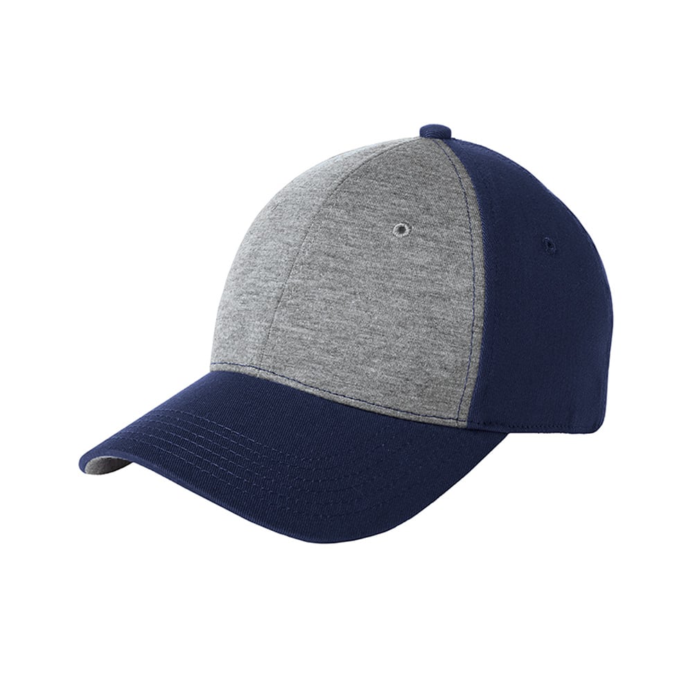 Sport - Tek STC18 Heathered Jersey Front Structured Adjustable Cap - Gorvex.com
