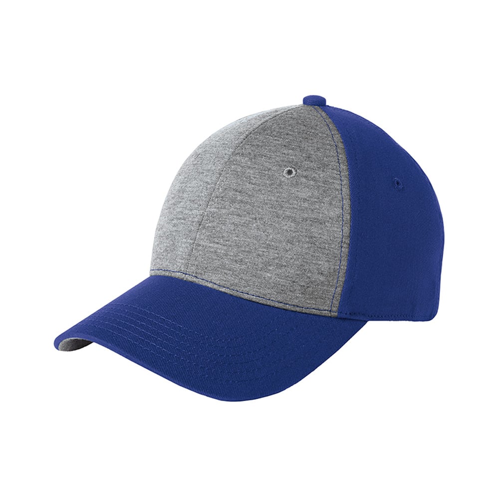 Sport - Tek STC18 Heathered Jersey Front Structured Adjustable Cap - Gorvex.com