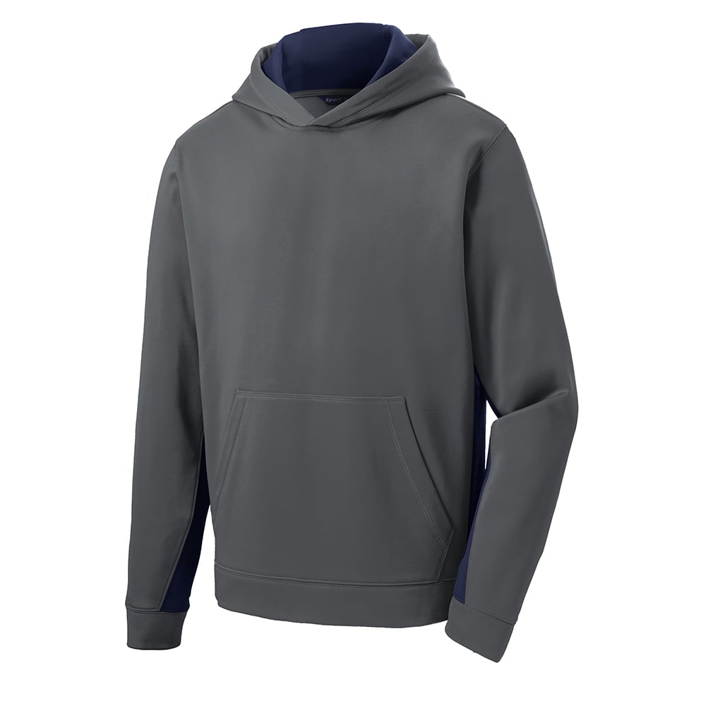 Sport - Tek YST235 Youth Sport - Wick Fleece Colorblock Hooded Pullover - Gorvex.com