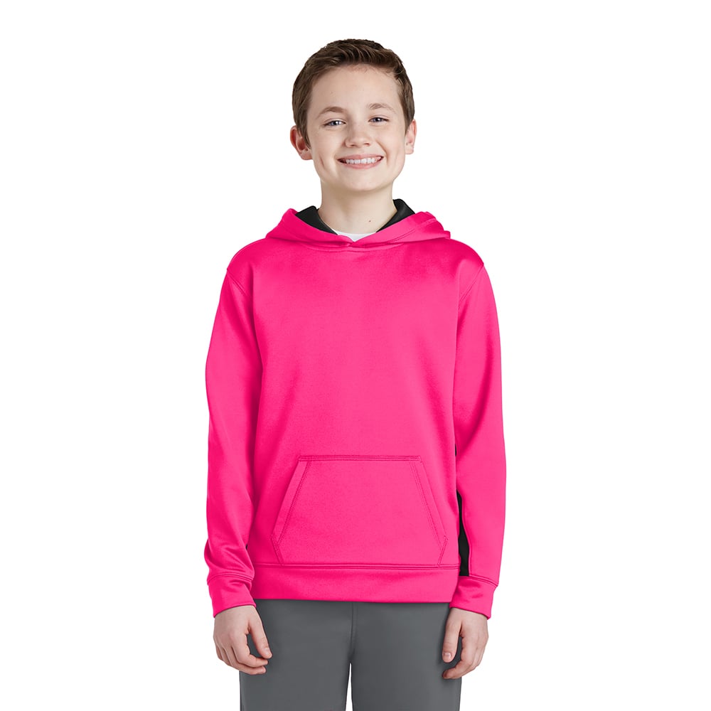 Sport - Tek YST235 Youth Sport - Wick Fleece Colorblock Hooded Pullover - Gorvex.com