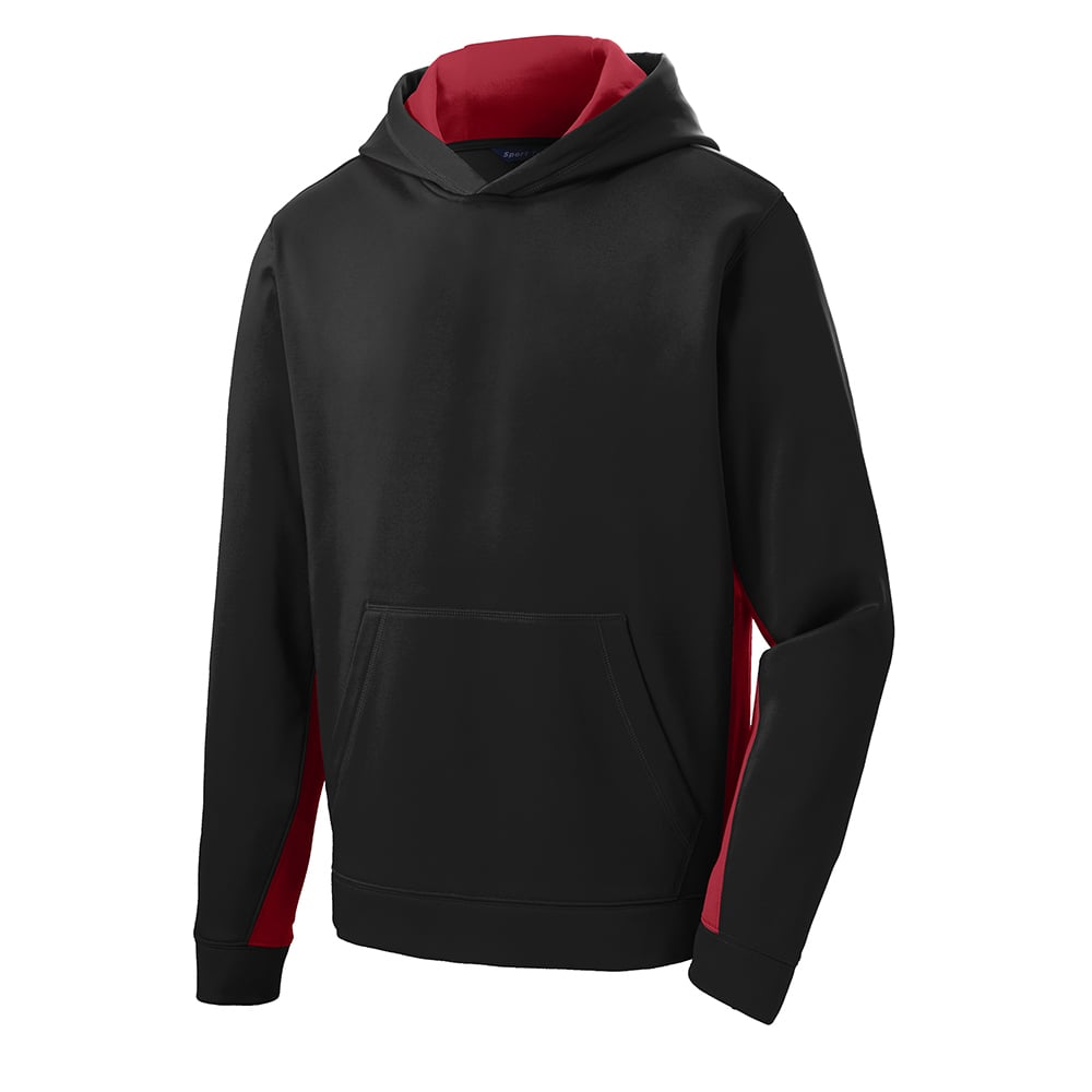 Sport - Tek YST235 Youth Sport - Wick Fleece Colorblock Hooded Pullover - Gorvex.com