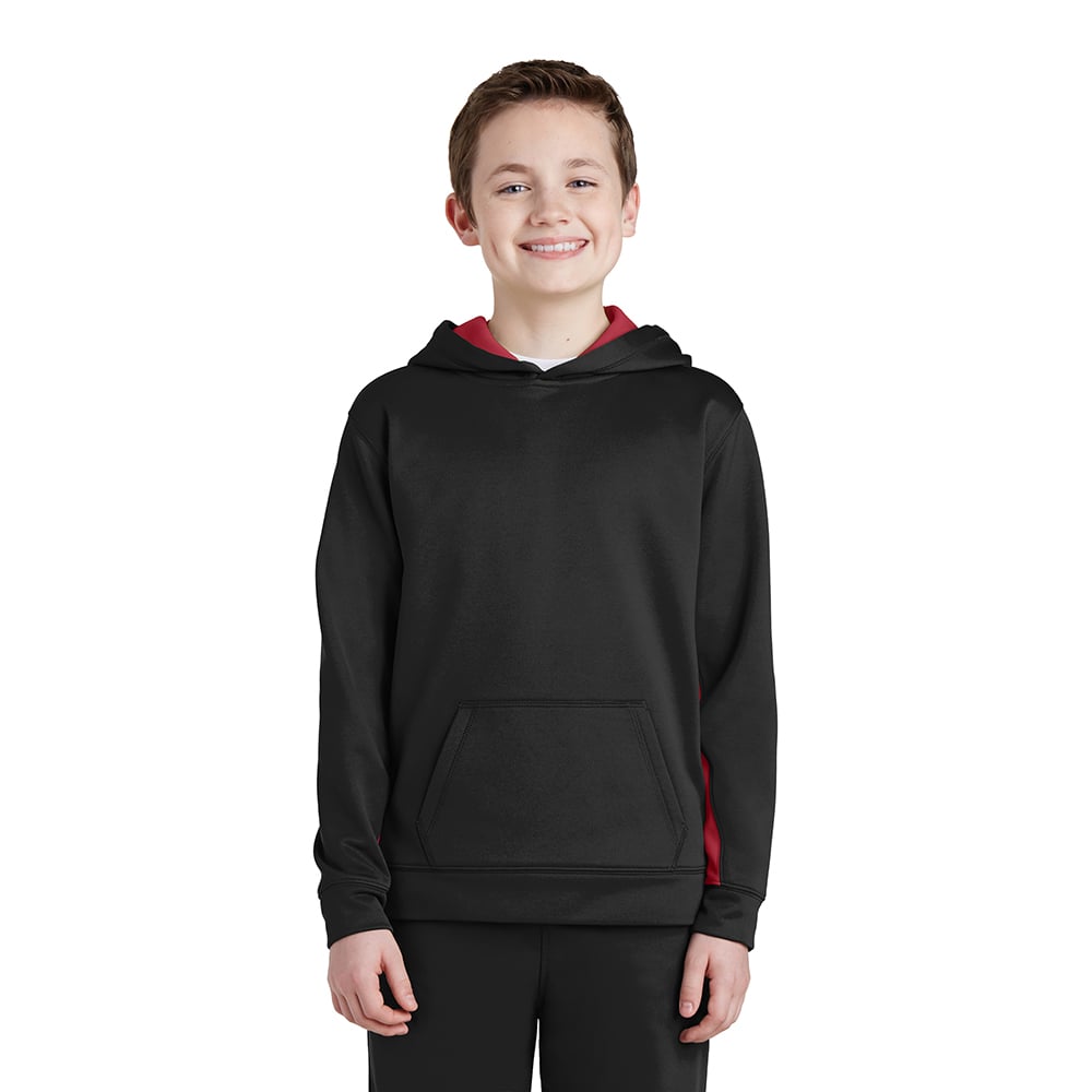 Sport - Tek YST235 Youth Sport - Wick Fleece Colorblock Hooded Pullover - Gorvex.com