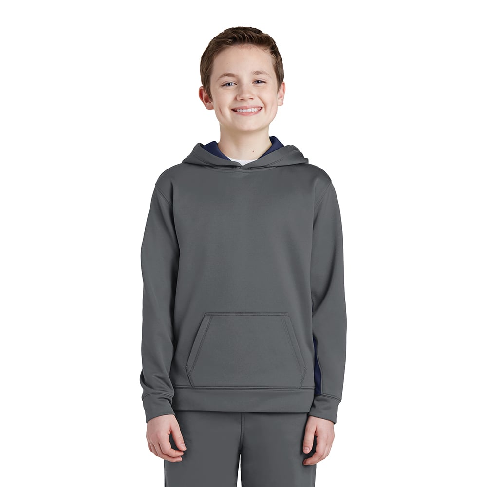 Sport - Tek YST235 Youth Sport - Wick Fleece Colorblock Hooded Pullover - Gorvex.com