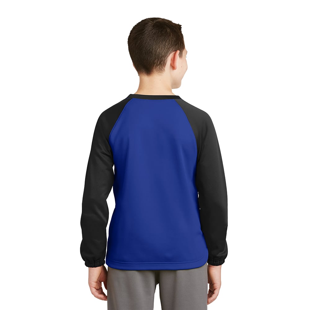 Sport - Tek YST242 Youth Sport - Wick Raglan Colorblock Fleece Crewneck - Gorvex.com