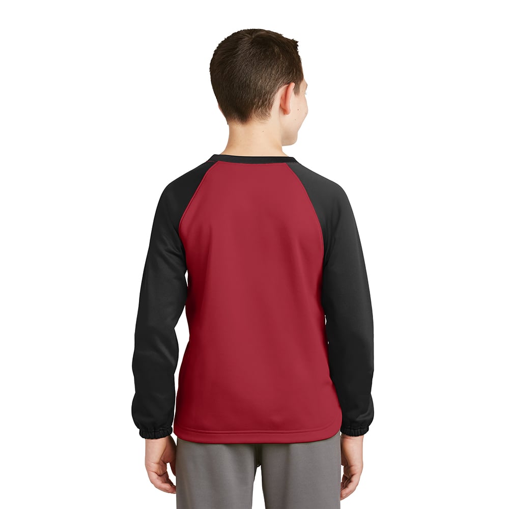 Sport - Tek YST242 Youth Sport - Wick Raglan Colorblock Fleece Crewneck - Gorvex.com
