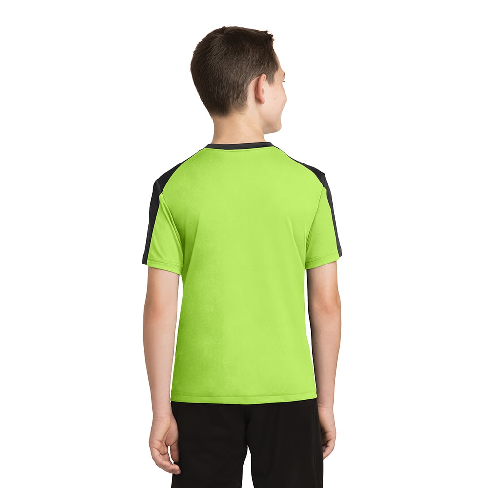 Sport - Tek YST354 Youth PosiCharge Competitor Sleeve - Blocked T-Shirt - Gorvex.com