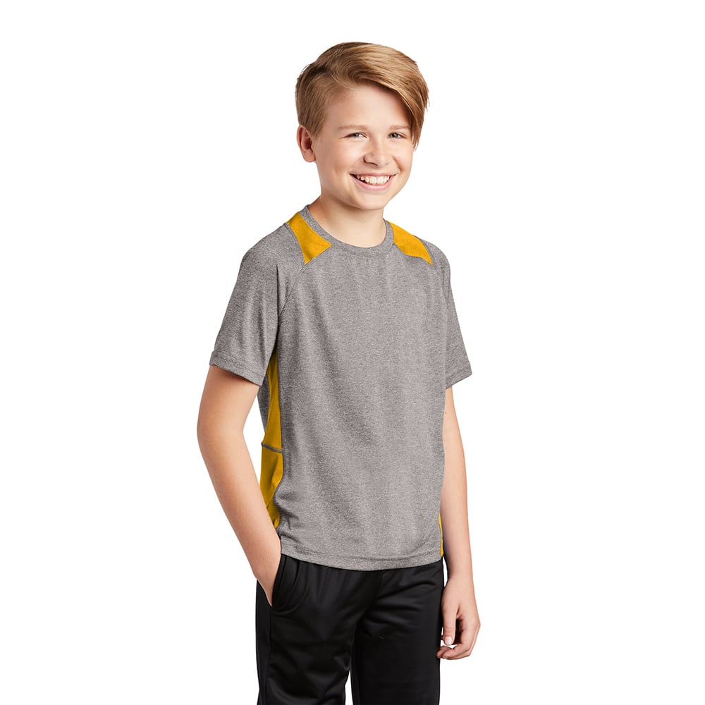 Sport - Tek YST361 Youth Heather Raglan Colorblock Contender T-Shirt - Gorvex.com