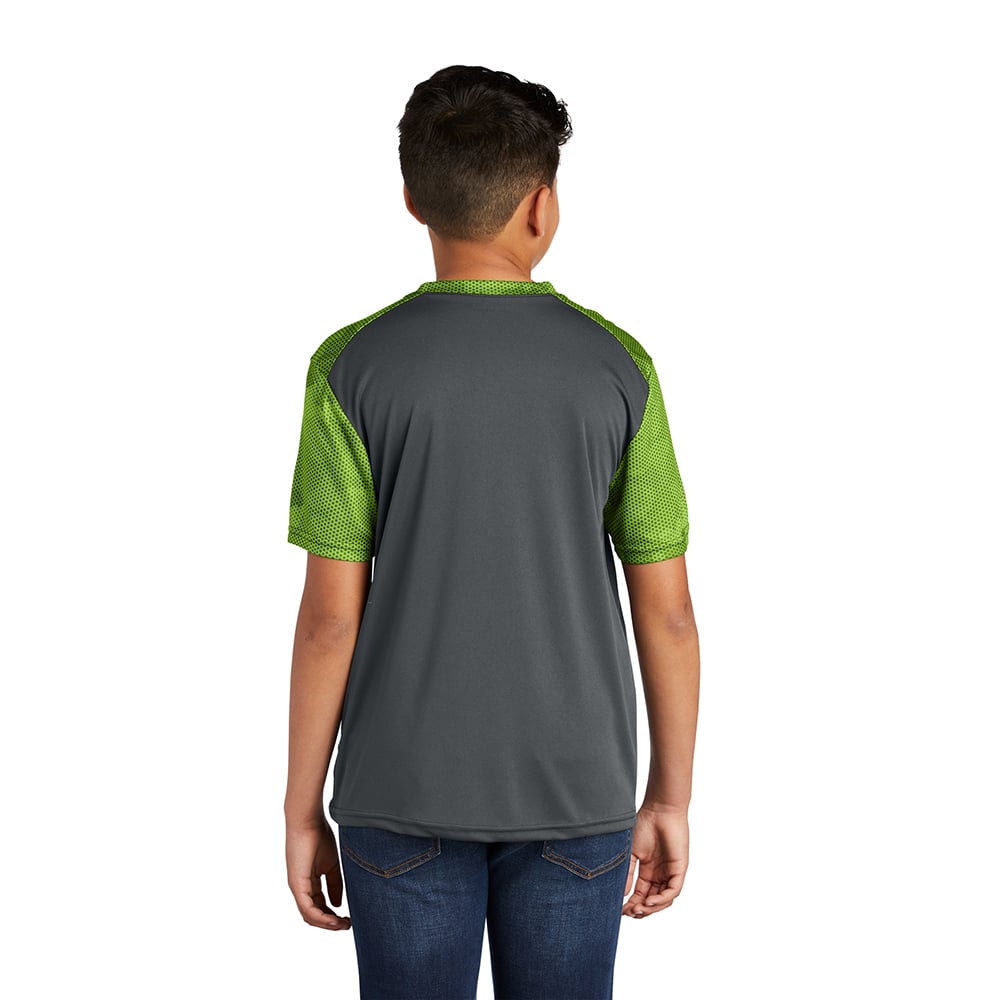 Sport - Tek YST371 Youth CamoHex Colorblock T-Shirt - Gorvex.com