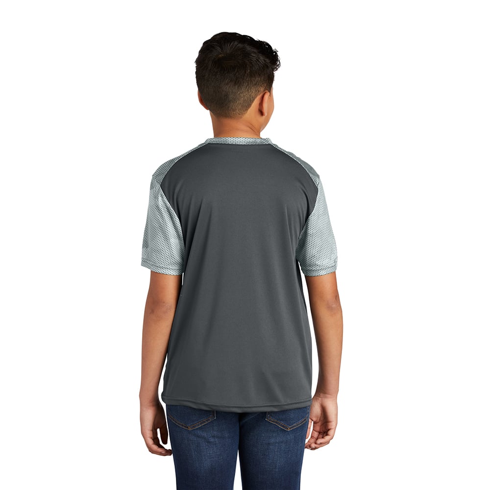 Sport - Tek YST371 Youth CamoHex Colorblock T-Shirt - Gorvex.com