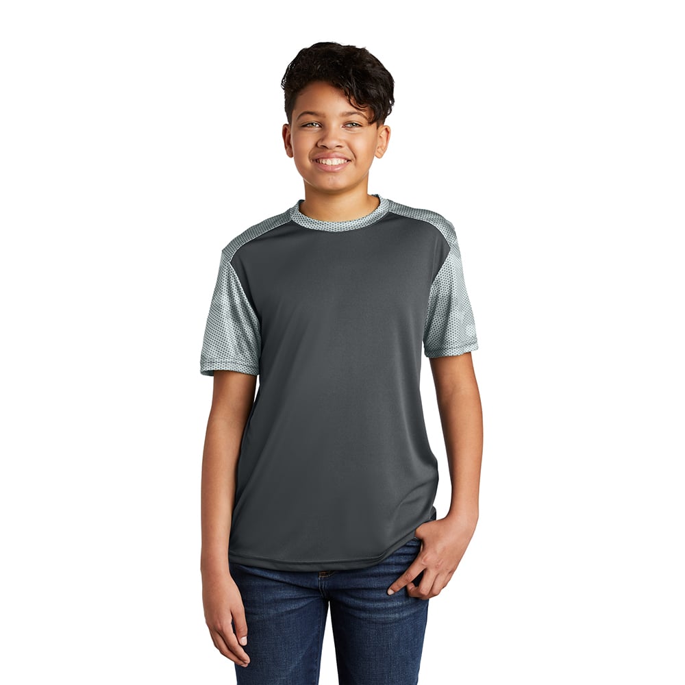 Sport - Tek YST371 Youth CamoHex Colorblock T-Shirt - Gorvex.com