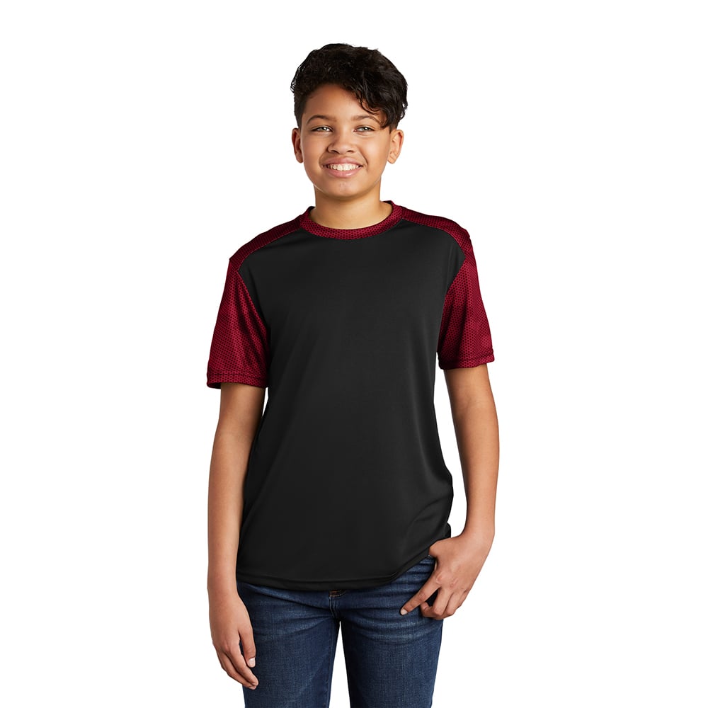 Sport - Tek YST371 Youth CamoHex Colorblock T-Shirt - Gorvex.com