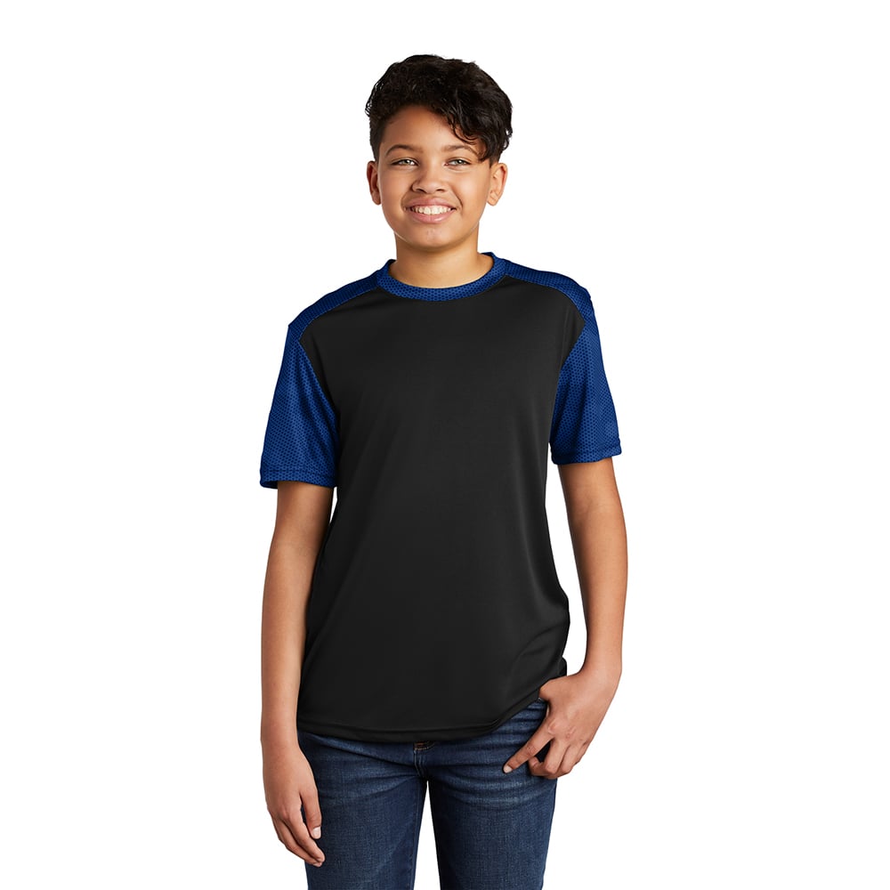 Sport - Tek YST371 Youth CamoHex Colorblock T-Shirt - Gorvex.com