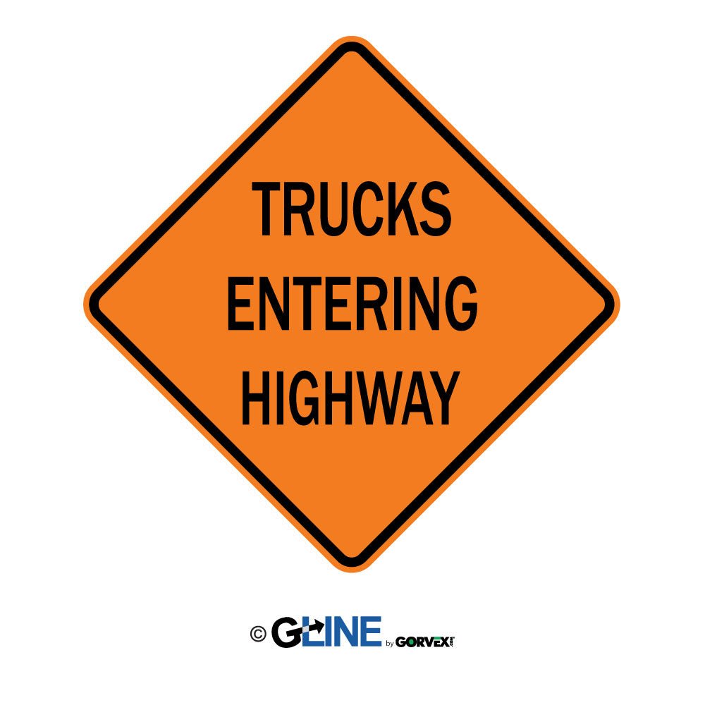 Trucks Entering Highway - Warning Traffic Sign - Gorvex.com