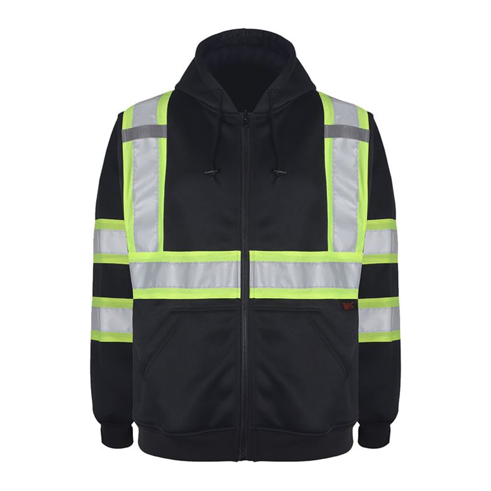 Two - Tone Fleece Hoodie Sweatshirt with Full Zipper Closure, Class 3 - Gorvex.com