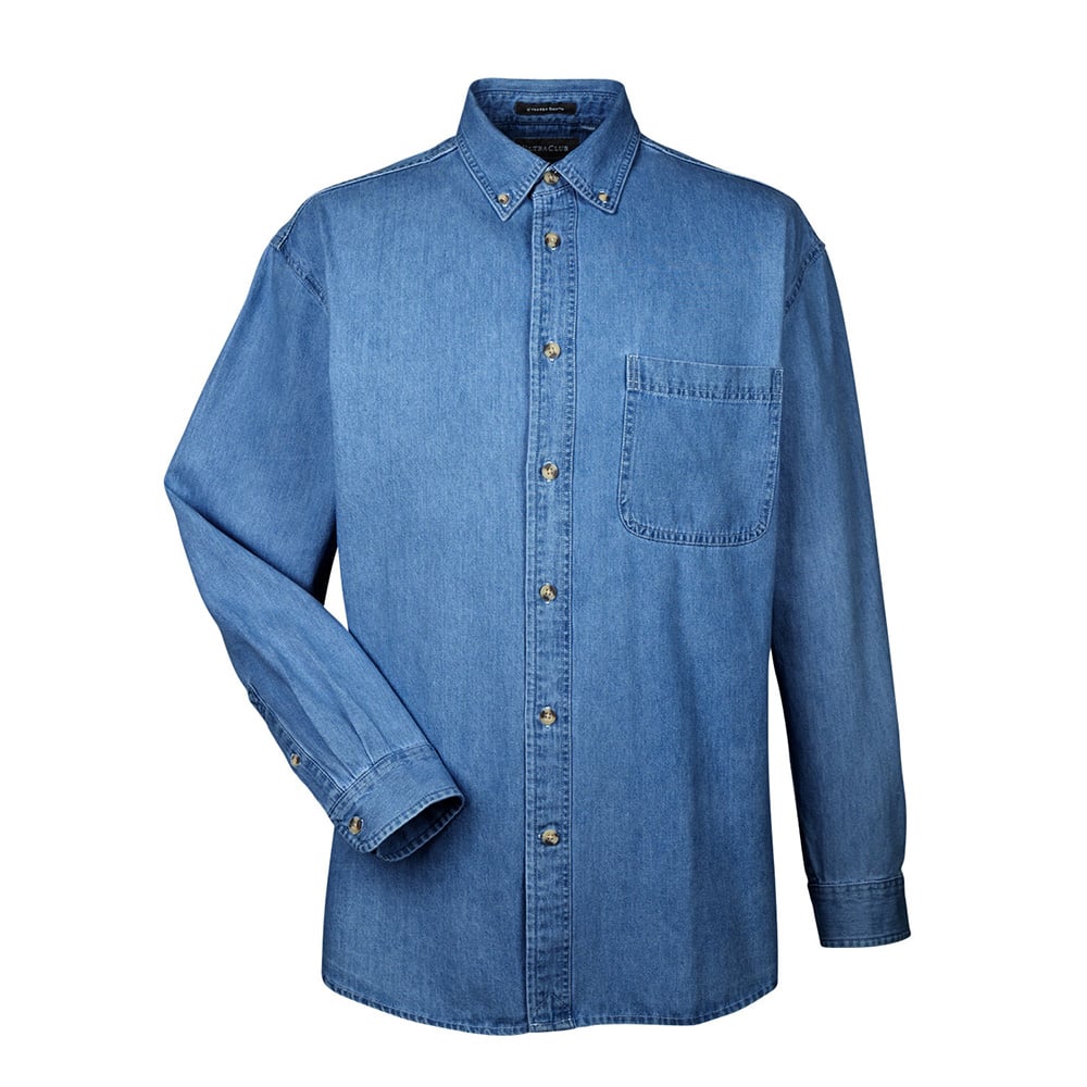 UltraClub 8960 Men's Cypress Denim Shirt with Pocket - Gorvex.com
