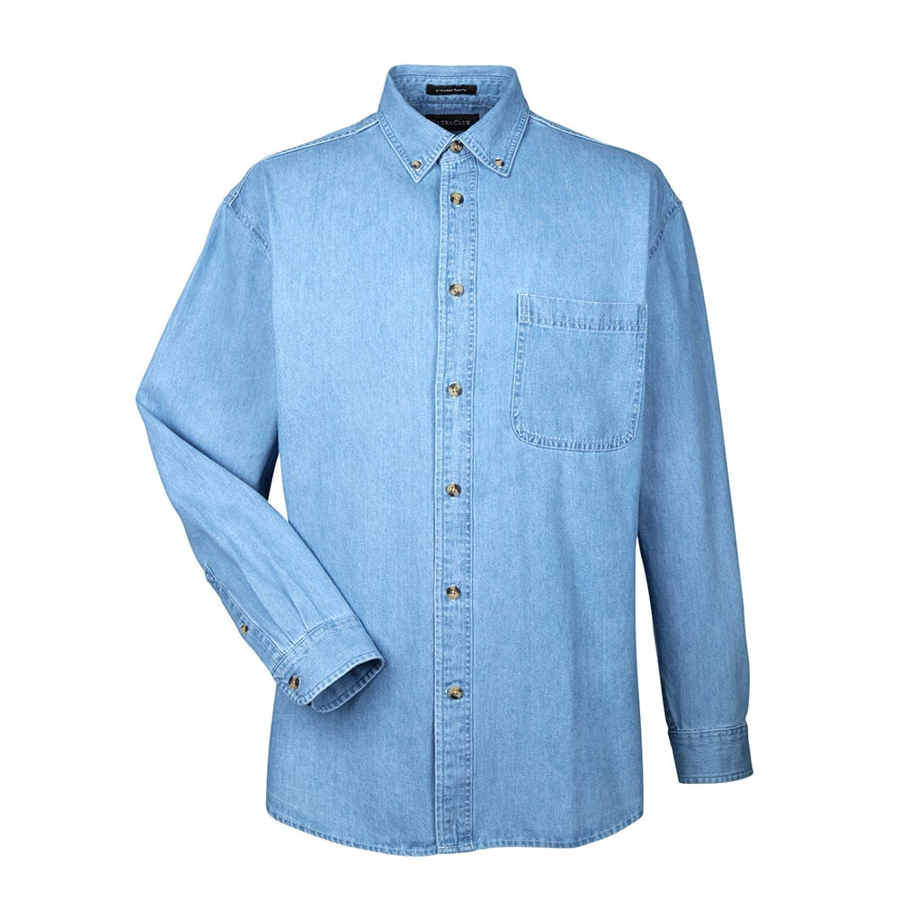 UltraClub 8960 Men's Cypress Denim Shirt with Pocket - Gorvex.com