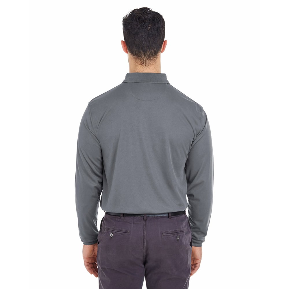 UltraClub Cool & Dry 8210LS Long - Sleeve Mesh® Piqué Polo - Gorvex.com