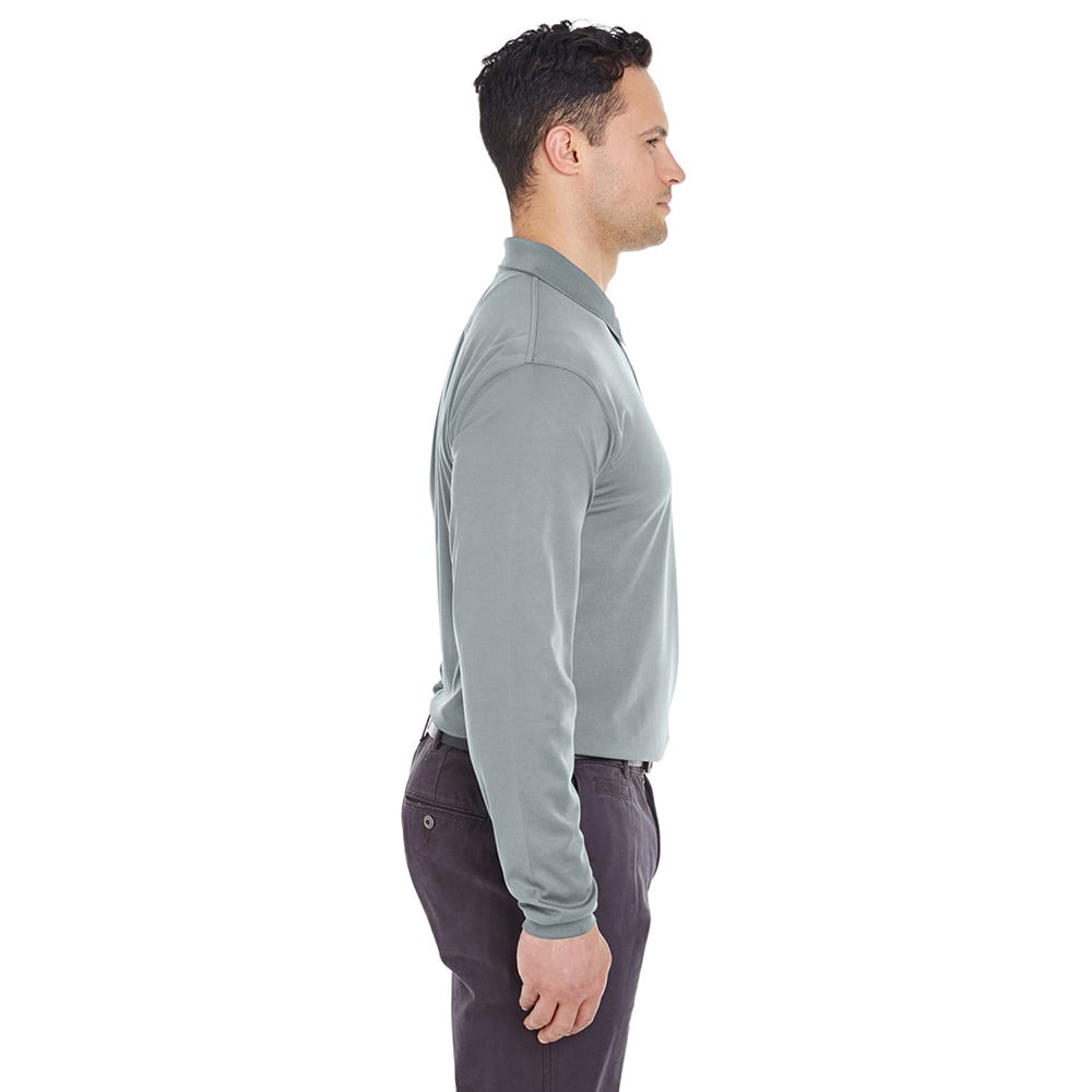 UltraClub Cool & Dry 8210LS Long - Sleeve Mesh® Piqué Polo - Gorvex.com