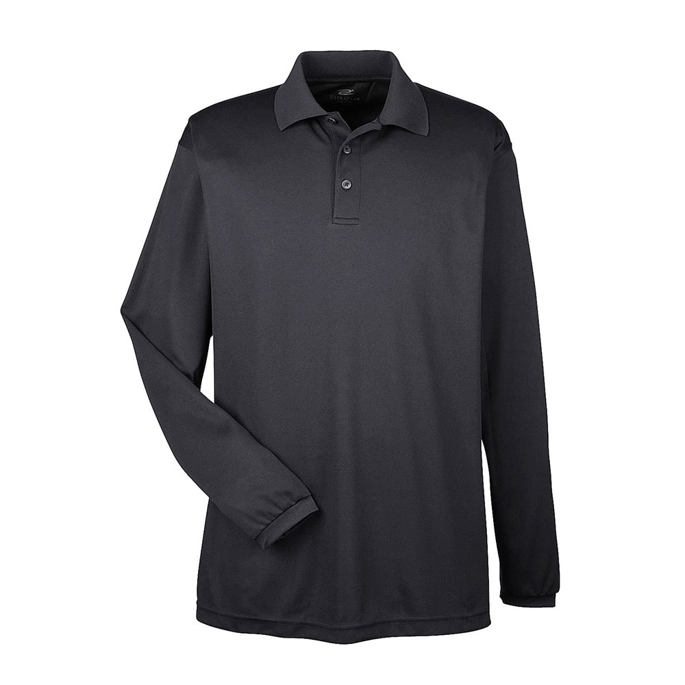 UltraClub Cool & Dry 8210LS Long - Sleeve Mesh® Piqué Polo - Gorvex.com